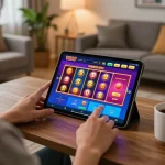 Engage in thrilling gameplay and explore TR88's features on a cozy tablet setup