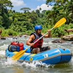 Dandeli rafting adventure on the Kali River showcasing vibrant forests and thrill-seeking travelers