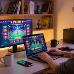 Player engaging in online betting at 888top showcasing a vibrant casino interface