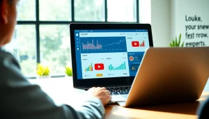 youtube 再生回数 購入の効果を分析するマーケティング管理者のシーン