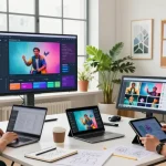 Creators using ai seedance 2.0 for video generation in a dynamic, collaborative workspace