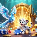Engage with BOLAGILA's thrilling jackpot scene featuring a phoenix, snow leopard, and ice sprites.