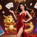 Experience S8 with a glamorous Asian dealer and gold coins in this vibrant casino scene.