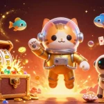 Spin the slot reels in a vibrant 3D scene with an astronaut cat and treasures!
