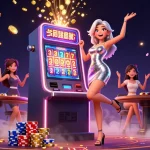 Experience excitement at pokergacor with a stunning jackpot scene featuring vibrant casino elements.