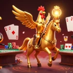 Engage in thrilling gameplay with ahha4d at a lively casino featuring a golden rooster.
