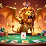 Engage with LGODEWA as a triumphant chimera creature leads a dynamic poker scene.