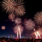 Witness breathtaking fireworks for sale lighting up the night in vibrant colors and shapes.
