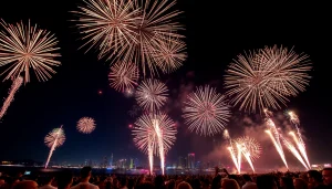 Witness breathtaking fireworks for sale lighting up the night in vibrant colors and shapes.