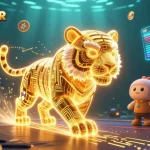 Win big at IDC88JOKER with a 3D golden tiger and vibrant digital casino elements.