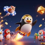 Experience IDNSCORE with an exhilarating visual of vibrant gaming elements and characters in a dynamic scene.