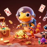 Experience fast betting with IDCASH88's vibrant casino scene featuring animated characters and game elements.