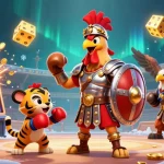 Experience exhilarating gameplay with link gacor slot and vibrant casino elements surrounding engaging characters.