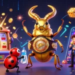Win big at agen slot777 with this dynamic casino-themed illustration of action and excitement.