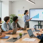 Companies collaborating in a modern office space to innovate and grow.