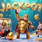Engage with keonhacaicopa as the 3D cartoon characters celebrate a jackpot win amidst neon crypto coins.