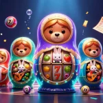 Play exciting games at IDCJOKER with colorful site elements like slot reels and prize wheels.
