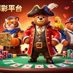 在香港博彩平台上，身穿红色长外套的3D卡通熊船长与虎副手和金羽鹦鹉一起，围绕着炫目的游戏元素。