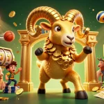 Experience the excitement at site du casino lolajack with a golden ram charging through a dynamic casino scene.