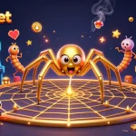 Engage with alo789bet's epic betting atmosphere featuring a golden spider and a centipede croupier.