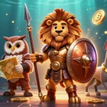 Realz casino animation with vibrant slot elements and 3D characters in action.