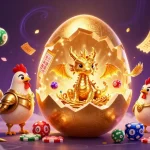 Casino en ligne : dragon doré et jetons de poker dans une scène de jeux vivante