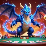 Jouez au meilleur site de poker en ligne avec une illustration dynamique, une table de poker et des jetons colorés.