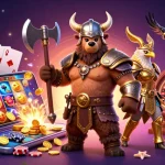 Jouez à des jeux captivants sur casino en ligne avec un ours viking et une aigle valkyrie.