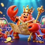 Experience thrilling slot depo 10k action with animated golden crab emperor and vibrant casino elements.