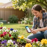 Efficient rainpoint wifi water timer managing moisture levels in a lush garden.