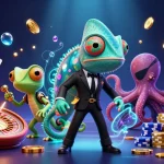Plongez dans le monde des jeux au casino en ligne avec des personnages colorés et des éléments de jeu captivants.