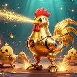 Jouez à des jeux passionnants de casino en ligne entourés de pièces d'or et d'effets lumineux vibrants.