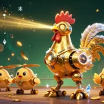 Le casino en ligne retrait immédiat propose d'excitantes expériences de jeu, illustrées par un robot coq en or.