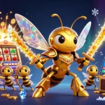 Ces dessins présentent une scène dynamique de casino en ligne avec un hornet en armure samouraï.