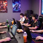 Intense gaming tournament with players using MANTRA88 platform during online competition.