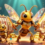 Découvrez l'animation captivante d'un casino en ligne avec des personnages dynamiques et des trésors scintillants.