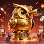 Experience mahjongtitans in this vibrant 3D scene with animated tile symbols and casino elements.