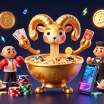 Visualisation captivante des paiements du casino Simsinos, montrant des personnages ludiques autour de l'interface crypto.