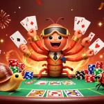 Experience the thrill of SX88 with a dynamic 3D illustration of playful characters at a vibrant poker table.