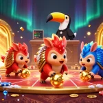 Experience the excitement of nhà cái uy tín with thrilling pangolins bowling through poker chips amidst golden treasures.