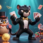 Engage in thrilling gameplay with J88 featuring stylish characters in a vibrant casino setting.