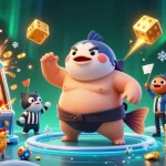 Experience thrilling jackpots at war138 with a lively underwater casino scene featuring a colorful fugu and a wise catfish referee.