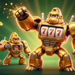 Découvrez la sécurité de la licence simsinos casino, avec un mech gorille transformeur en action.