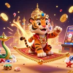 Spin the reels of slot luar negeri with a vibrant Arabian-themed casino scene full of excitement!