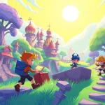 Players immersed in the vibrant yono game universe collecting loot and solving puzzles.