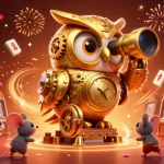 Engage in the thrilling world of depo 5k with a lively casino scene featuring unique characters and vibrant elements.
