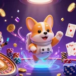 Slot mahjong memikat di kasino luar angkasa dengan astronot corgi yang mengapung.
