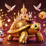 Experience the thrill of link togel with a vibrant casino scene featuring a golden tortoise and more.