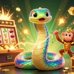 Experience the excitement of slot16 with a vibrant 3D casino scene bursting with action and colorful game elements.